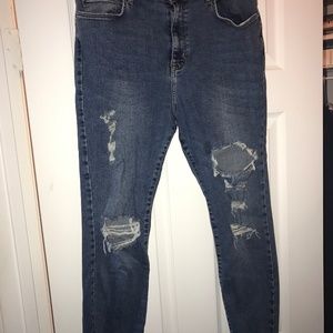 Distressed High-Waisted Jeans